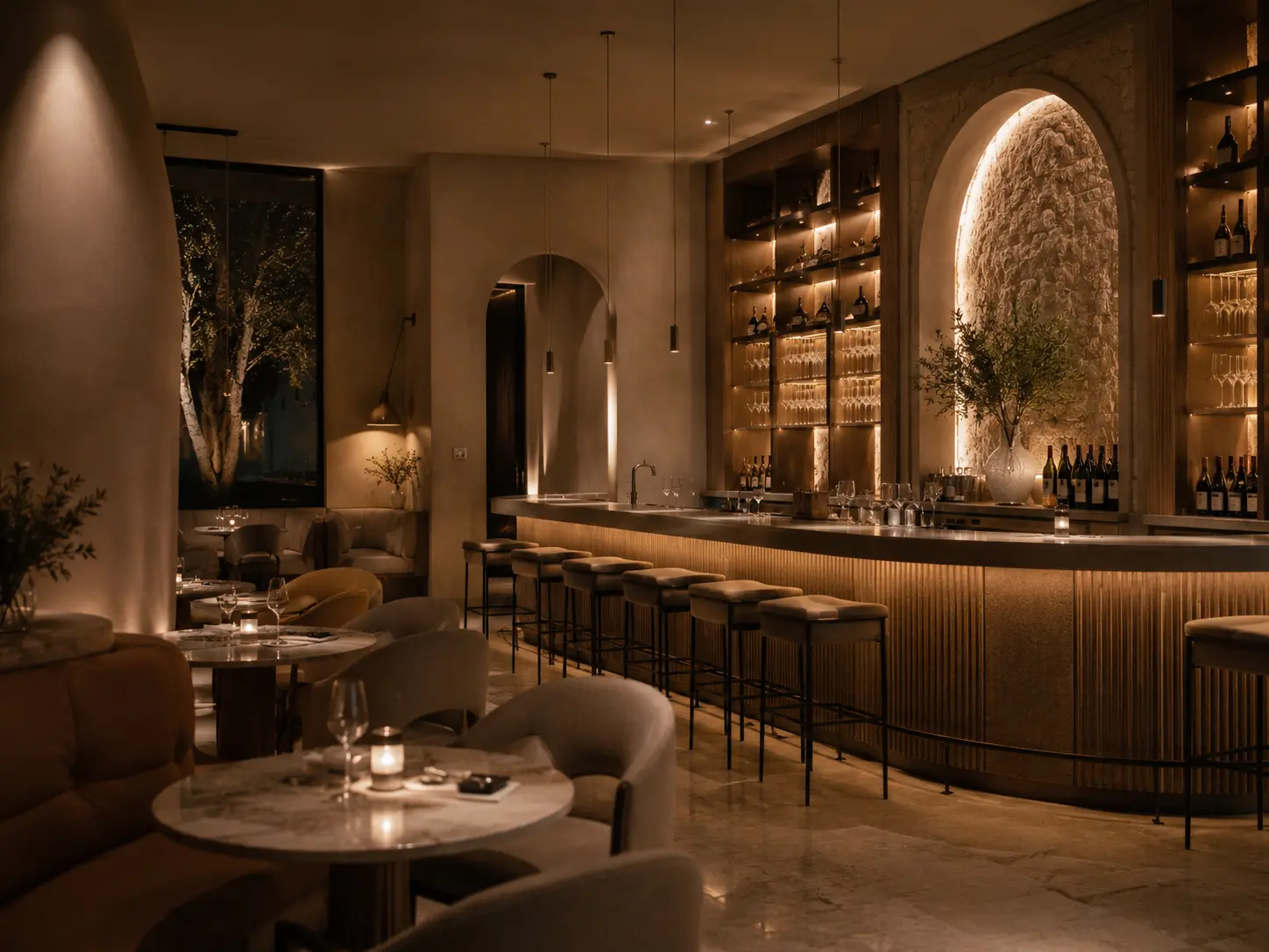Ember and Oak Restaurant interior architecture concept